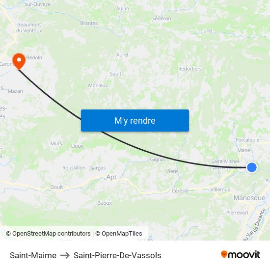 Saint-Maime to Saint-Pierre-De-Vassols map