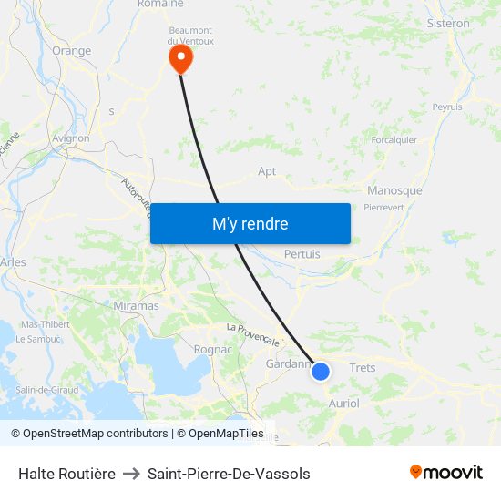 Halte Routière to Saint-Pierre-De-Vassols map