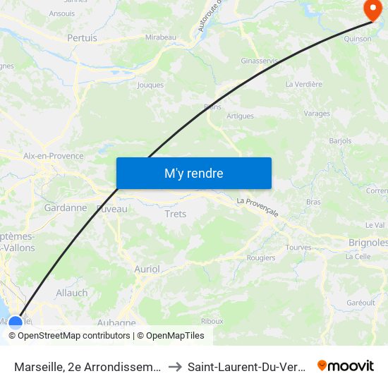Marseille, 2e Arrondissement to Saint-Laurent-Du-Verdon map