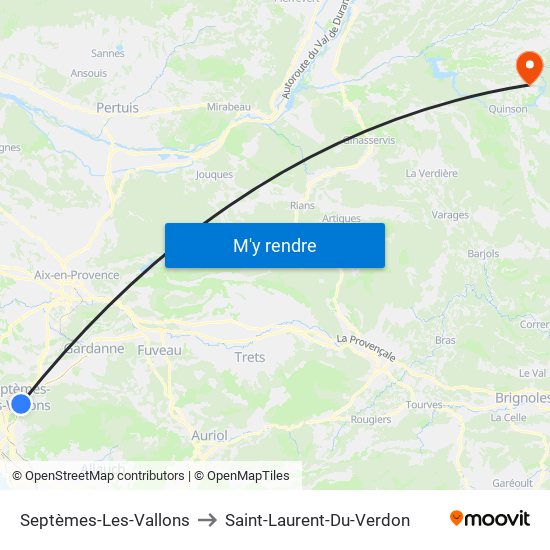 Septèmes-Les-Vallons to Saint-Laurent-Du-Verdon map