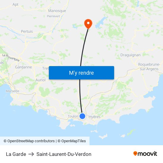 La Garde to Saint-Laurent-Du-Verdon map