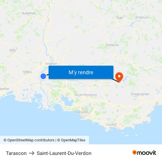 Tarascon to Tarascon map