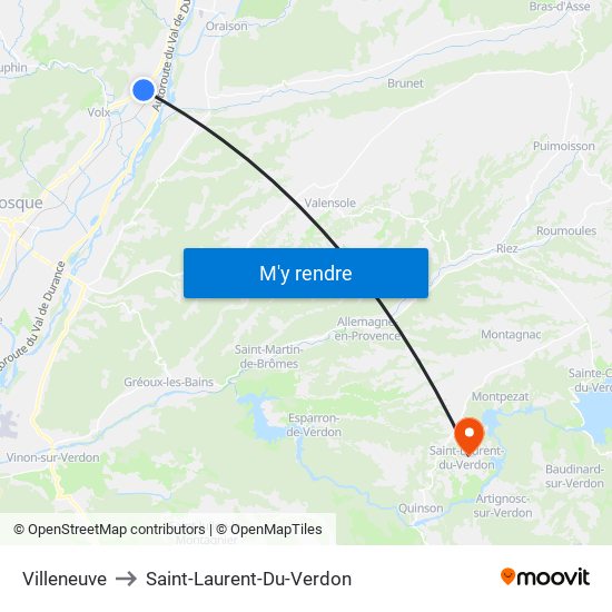 Villeneuve to Villeneuve map