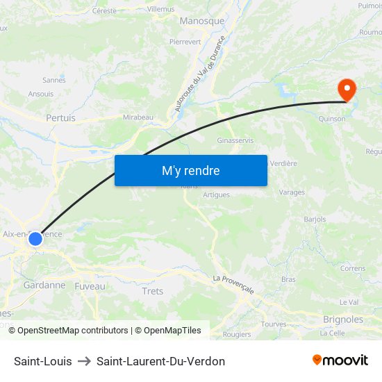 Saint-Louis to Saint-Laurent-Du-Verdon map