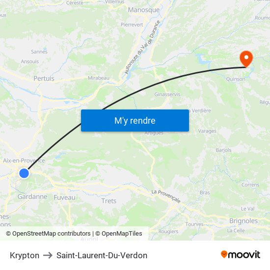 Krypton to Saint-Laurent-Du-Verdon map