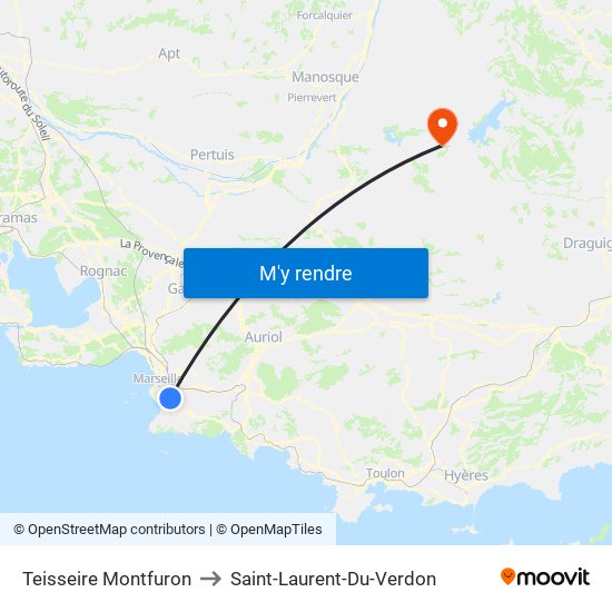 Teisseire Montfuron to Saint-Laurent-Du-Verdon map