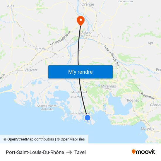 Port-Saint-Louis-Du-Rhône to Tavel map