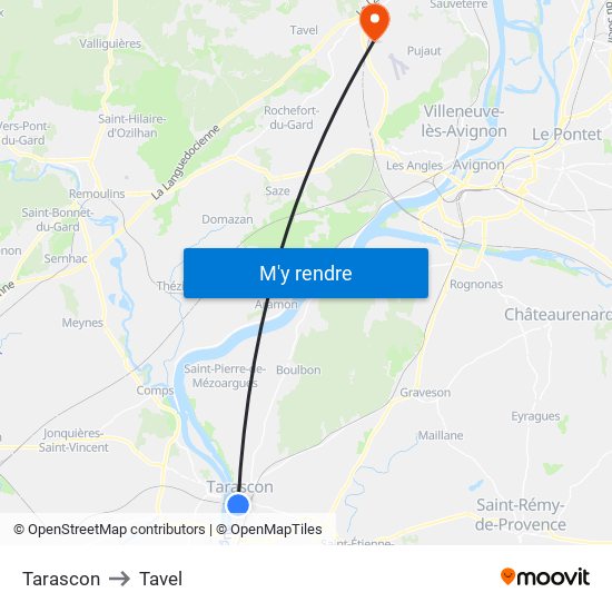 Tarascon to Tarascon map