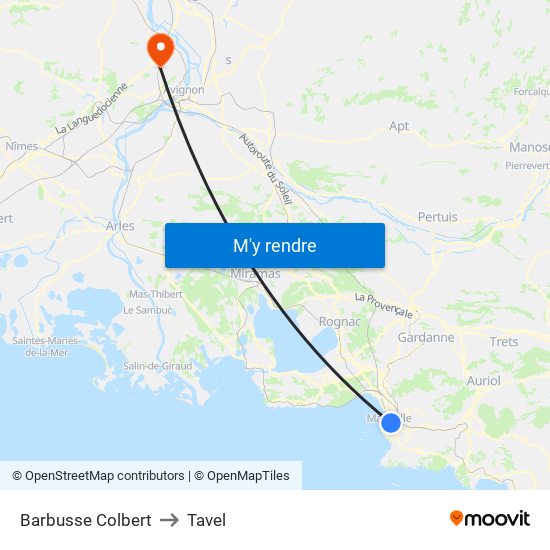 Barbusse Colbert to Tavel map