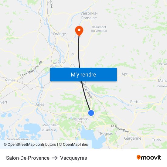 Salon-De-Provence to Vacqueyras map