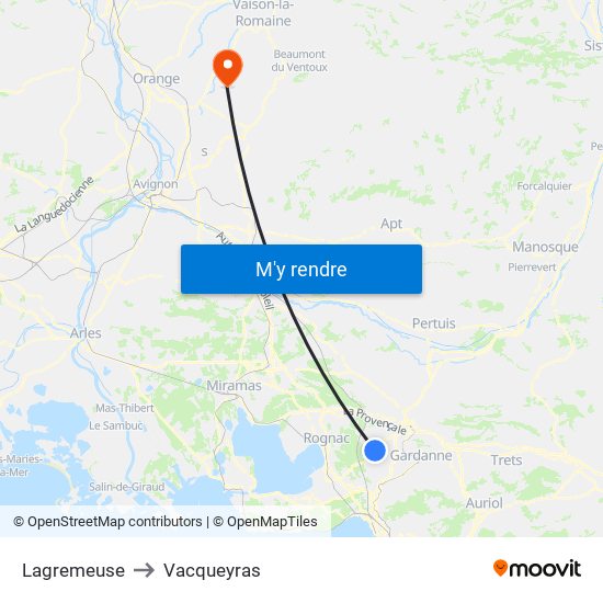 Lagremeuse to Vacqueyras map