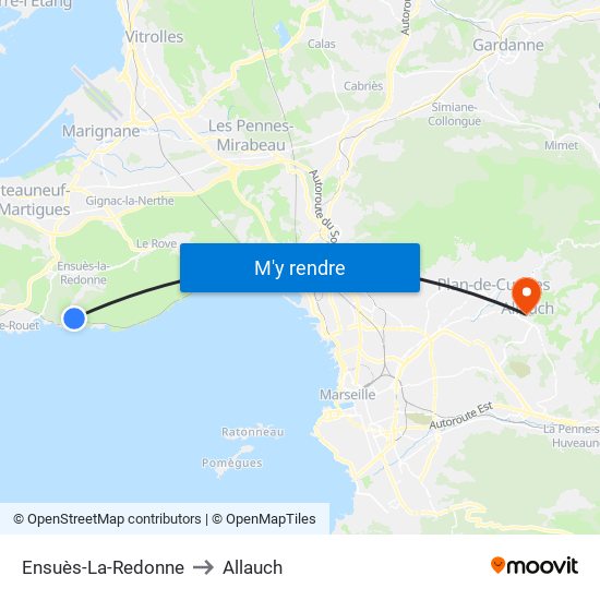 Ensuès-La-Redonne to Allauch map