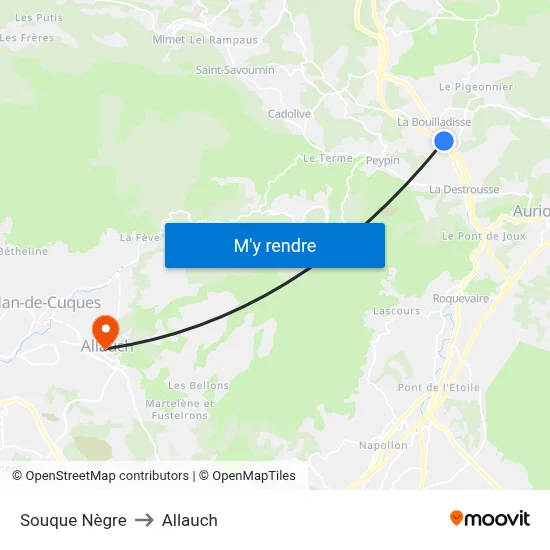 Souque Nègre to Allauch map