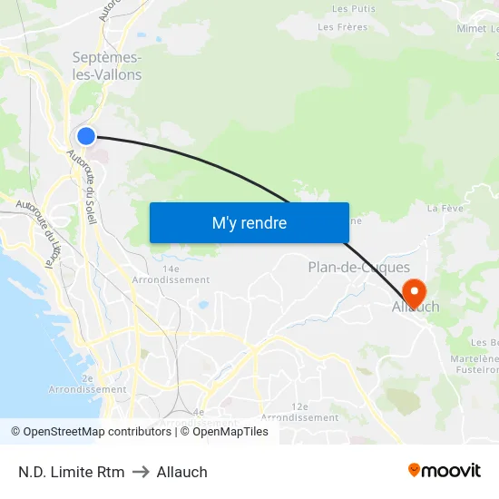 N.D. Limite Rtm to Allauch map