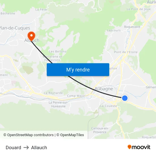 Douard to Allauch map