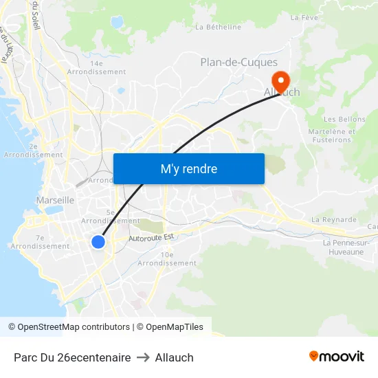 Parc Du 26ecentenaire to Allauch map