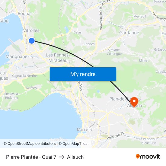 Pierre Plantée - Quai 7 to Allauch map