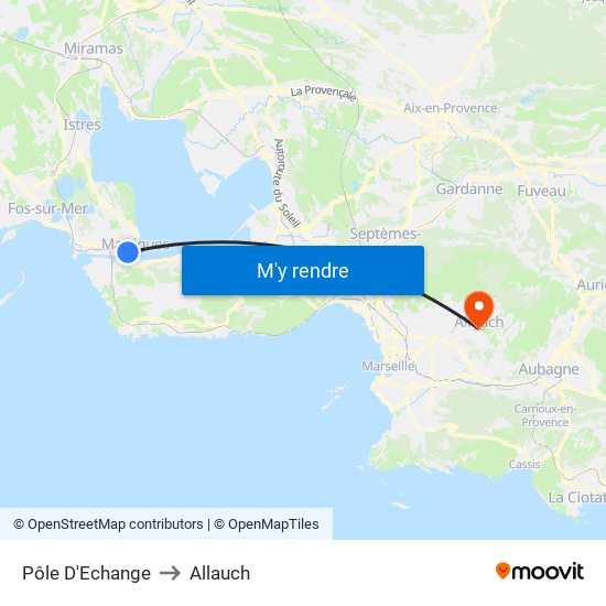 Pôle D'Echange to Allauch map