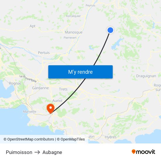 Puimoisson to Aubagne map