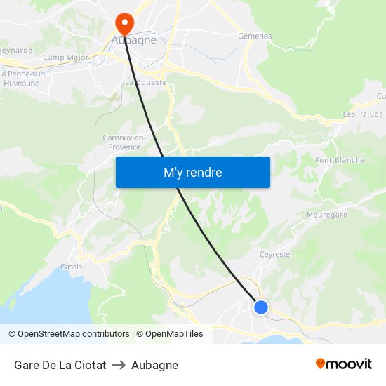 Gare De La Ciotat to Aubagne map