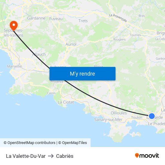 La Valette-Du-Var to Cabriès map