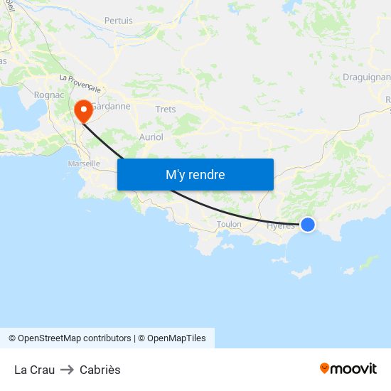 La Crau to Cabriès map