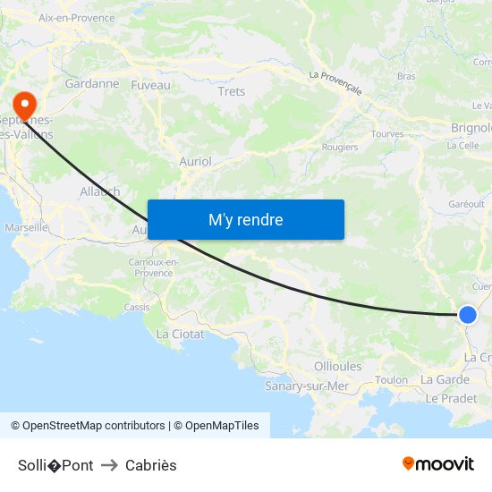 Solli�Pont to Cabriès map