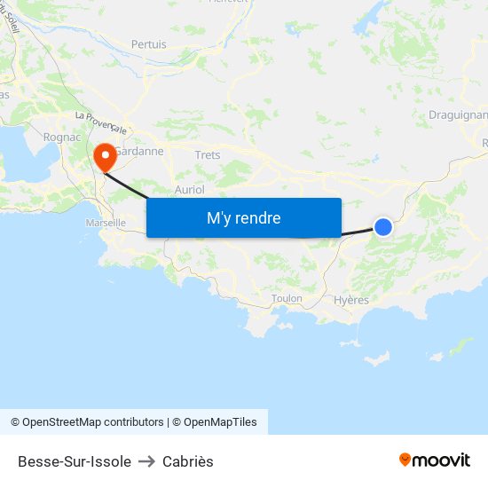 Besse-Sur-Issole to Cabriès map
