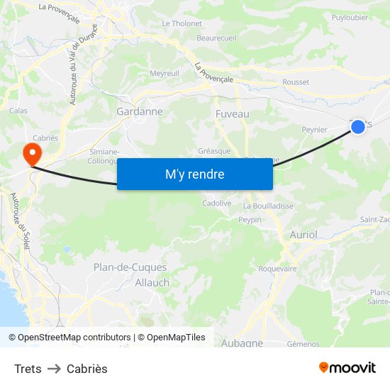 Trets to Cabriès map