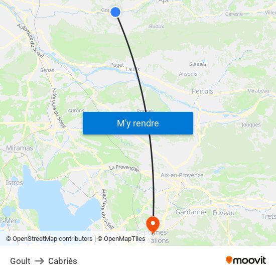 Goult to Cabriès map