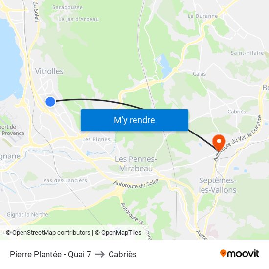 Pierre Plantée - Quai 7 to Cabriès map