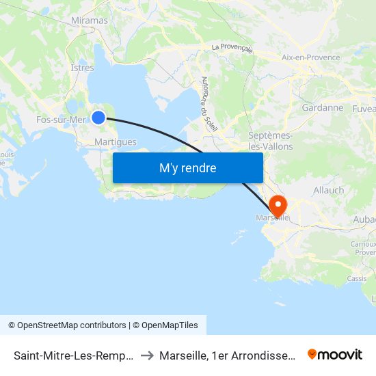 Saint-Mitre-Les-Remparts to Marseille, 1er Arrondissement map