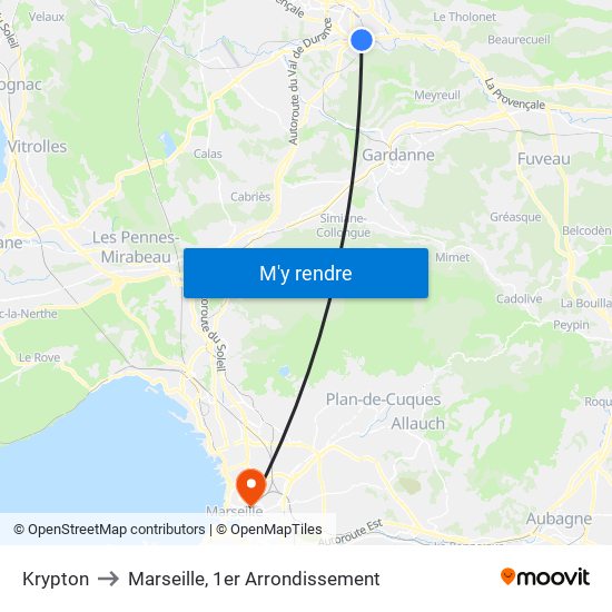 Krypton to Marseille, 1er Arrondissement map