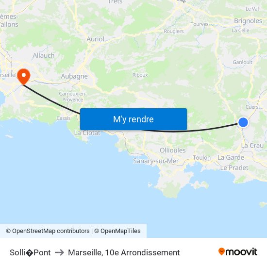 Solli�Pont to Marseille, 10e Arrondissement map