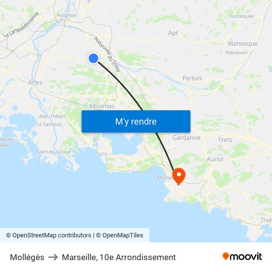 Mollégès to Mollégès map