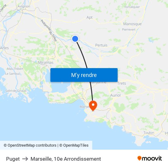 Puget to Marseille, 10e Arrondissement map