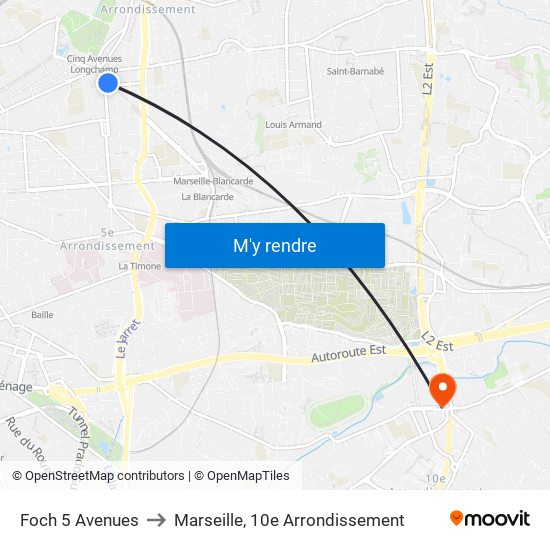 Foch 5 Avenues to Marseille, 10e Arrondissement map