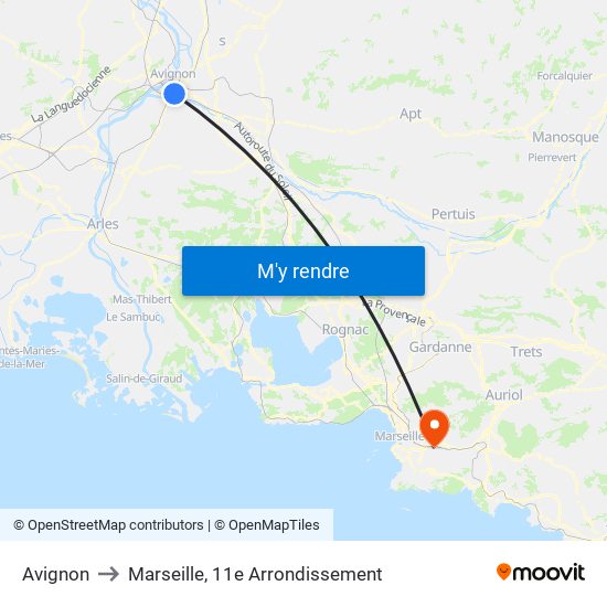 Avignon to Marseille, 11e Arrondissement map