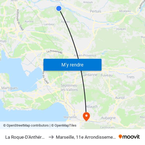La Roque-D'Anthéron to Marseille, 11e Arrondissement map