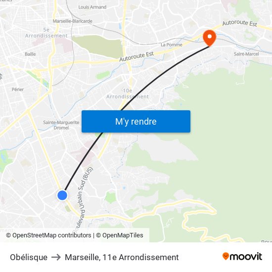 Obélisque to Marseille, 11e Arrondissement map