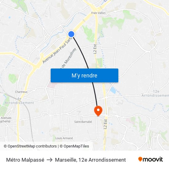 Métro Malpassé to Marseille, 12e Arrondissement map