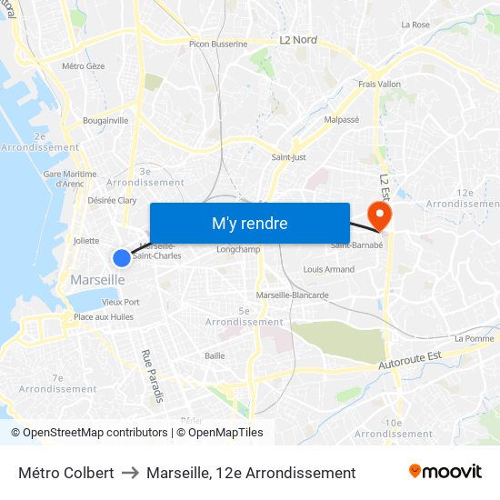 Métro Colbert to Marseille, 12e Arrondissement map
