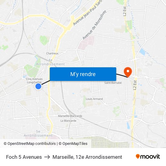 Foch 5 Avenues to Marseille, 12e Arrondissement map