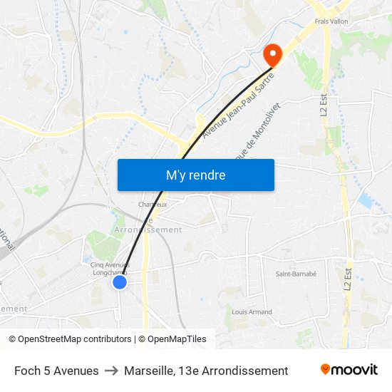 Foch 5 Avenues to Marseille, 13e Arrondissement map