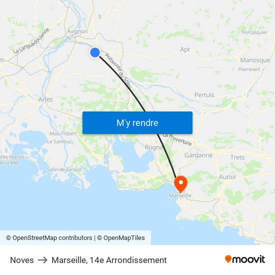 Noves to Marseille, 14e Arrondissement map