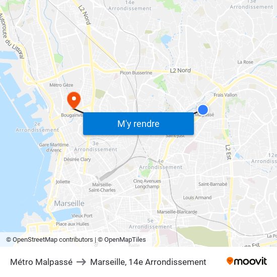 Métro Malpassé to Marseille, 14e Arrondissement map