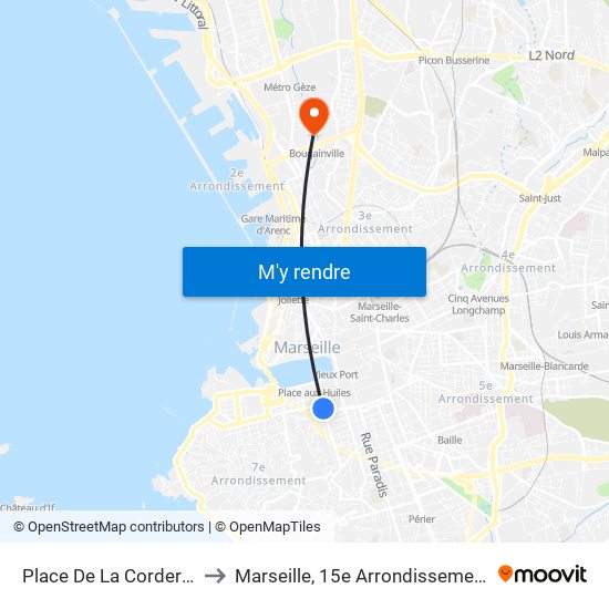 Place De La Corderie to Marseille, 15e Arrondissement map