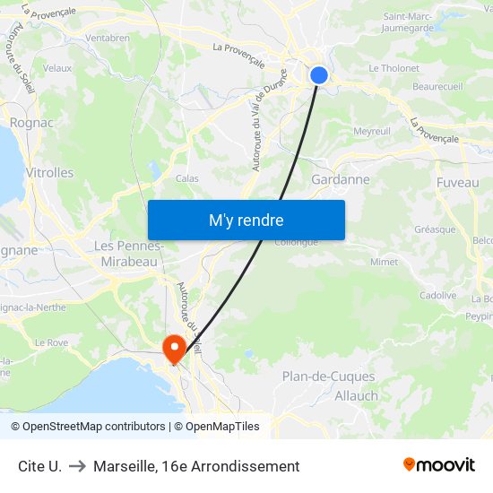 Cite  U. to Marseille, 16e Arrondissement map