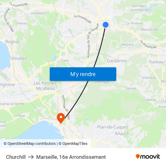 Churchill to Marseille, 16e Arrondissement map