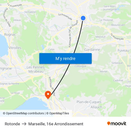 Rotonde to Marseille, 16e Arrondissement map